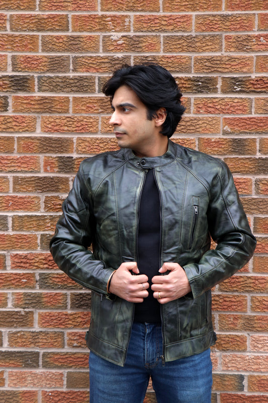 Midnight Green Premium Leather Jacket