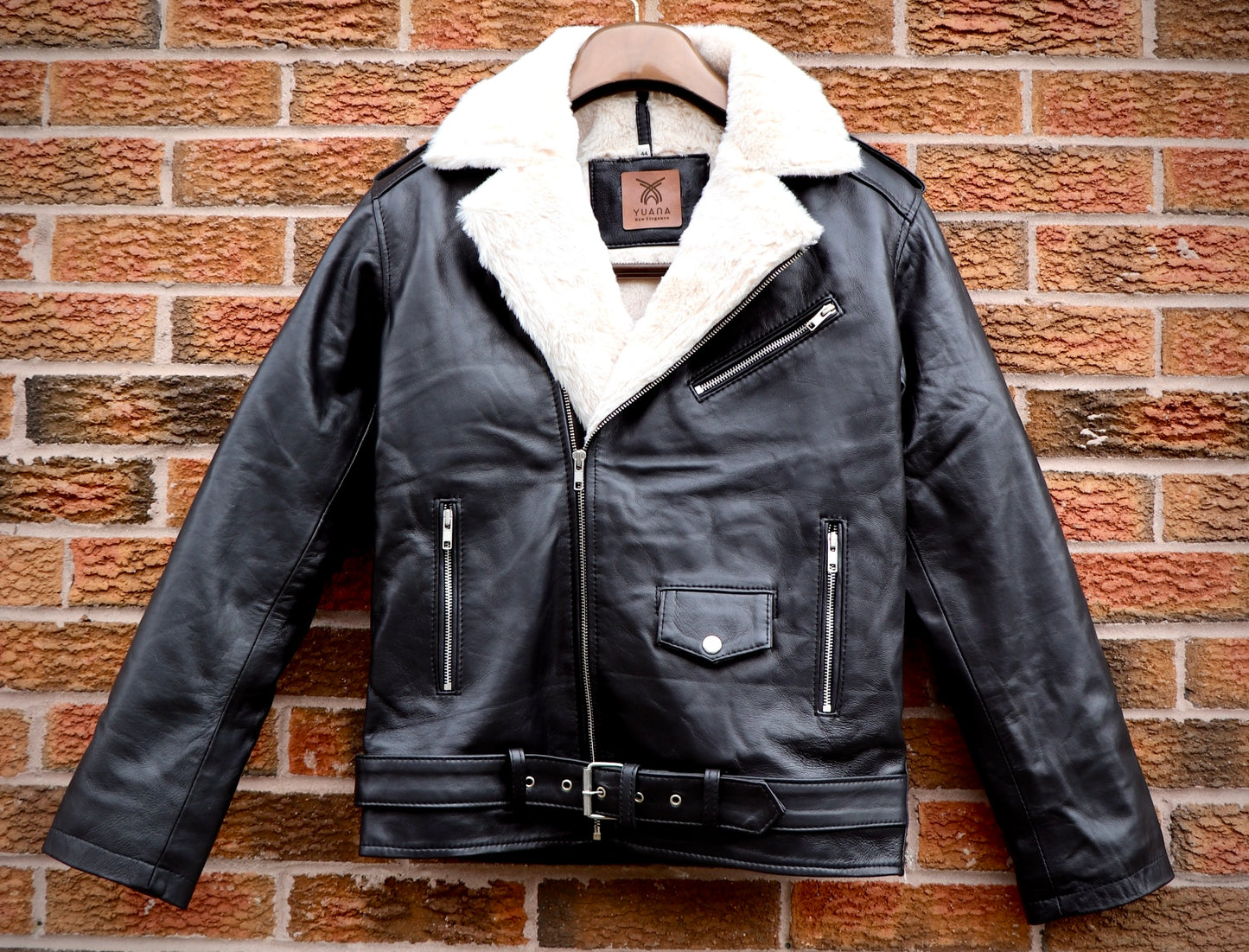 Premium Black Fur Leather Jacket